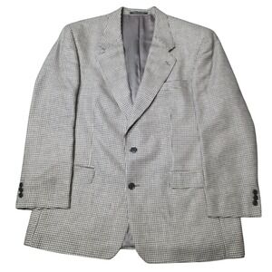 Mark Alexander Men's Houndstooth Sport Coat Blazer Jacket 44R Silk Wool Blend